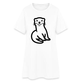 Otter - Frauen T-Shirt-Kleid - Weiß - Vorne