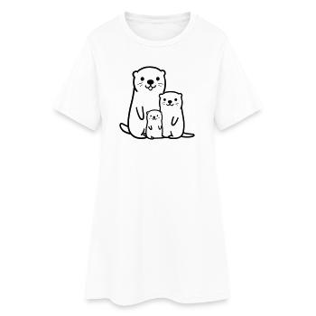 Otter - Frauen T-Shirt-Kleid - Weiß - Vorne