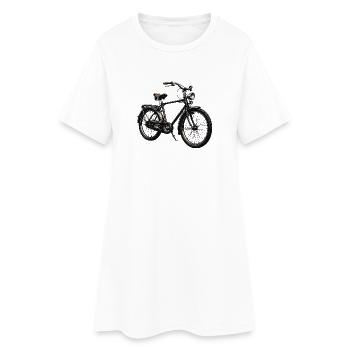 Silhouette de vélo urbain vintage - Robe T-shirt Femme - blanc - Devant