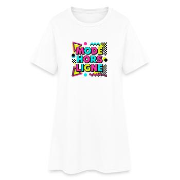 Tshirt. Mode Hors Ligne Introverti Rétro 90s - Robe T-shirt Femme - blanc - Devant
