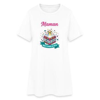 Maman Meilleur Cadeau Enfants Drôle - Robe T-shirt Femme - blanc - Devant