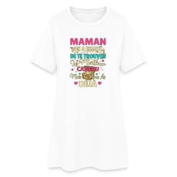 Maman Meilleur Cadeau Chasse Trésor - Robe T-shirt Femme - blanc - Devant