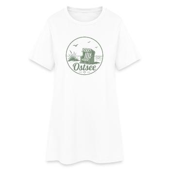 Ostsee Strandkorb Meer Küsten liebe - Frauen T-Shirt-Kleid - Weiß - Vorne