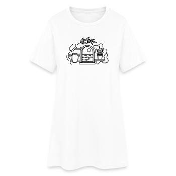 Brise méditerranéenne branche d’olivier et vue de la mer Égée - Robe T-shirt Femme - blanc - Devant