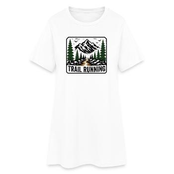 Trail Running Mountain Forest Badge - Women’s T-Shirt Dress - white - Front