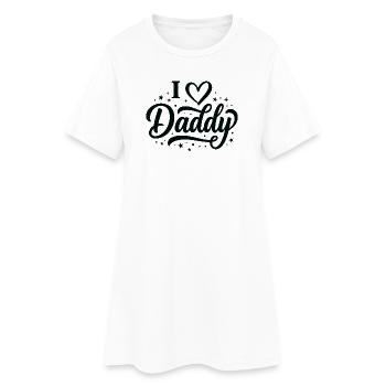 J’adore le scénario de papa avec des étoiles - Robe T-shirt Femme - blanc - Devant