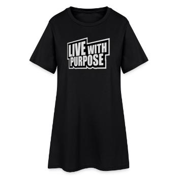 Vivre avec un but motivation sensée Mentalité dire - Robe T-shirt Femme - noir - Devant