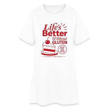 Life Is Better Without Gluten - Frauen T-Shirt-Kleid - Weiß - Vorne