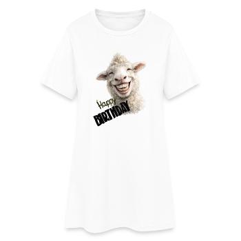 Conception d’anniversaire de moutons souriants - Robe T-shirt Femme - blanc - Devant