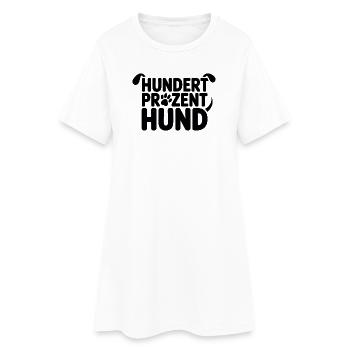 Hundertprozent Hund Typo Pfoten - Frauen T-Shirt-Kleid - Weiß - Vorne