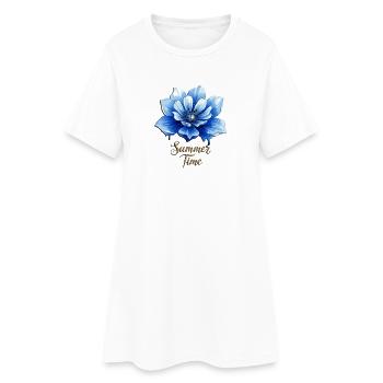 Blue Blossom – Heure avancée - Robe T-shirt Femme - blanc - Devant