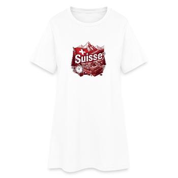 Suisse Suisse Suisse  - Robe T-shirt Femme - blanc - Devant