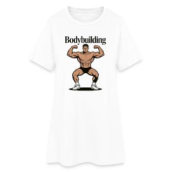 Bodybuilder de culturisme - Robe T-shirt Femme - blanc - Devant