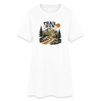 Course sur sentier - Robe T-shirt Femme - blanc - Devant