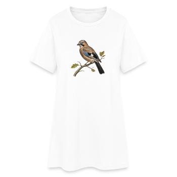 Geai des Chênes Vintage, Illustration Ornithologie - Robe T-shirt Femme - blanc - Devant