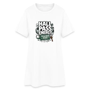 T-shirts cadeaux drôles, mode enseignant énergie pour le pass de couloir - Robe T-shirt Femme - blanc - Devant