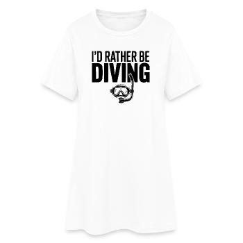 Je préférerais plonger - Robe T-shirt Femme - blanc - Devant