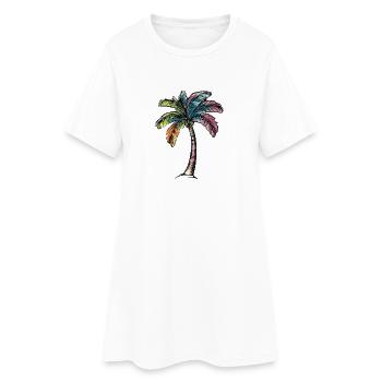 Plage de Palm Tree - Robe T-shirt Femme - blanc - Devant