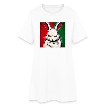 Hase mit Null-Bock auf Weihnachten - Frauen T-Shirt-Kleid - Weiß - Vorne