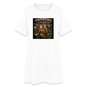 Ordnung ist das halbe Leben - Frauen T-Shirt-Kleid - Weiß - Vorne