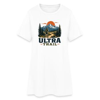 Trailrunning – Ultra Trail - Frauen T-Shirt-Kleid - Weiß - Vorne