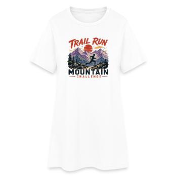 Course sur sentier - Défi de montagne - Robe T-shirt Femme - blanc - Devant