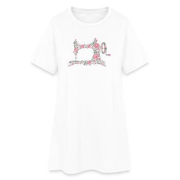 machine à coudre - Robe T-shirt Femme - blanc - Devant