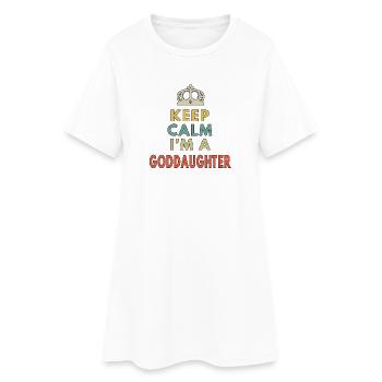 Reste calme, je suis filleule filleule, filleul drôle de famille. - Robe T-shirt Femme - blanc - Devant