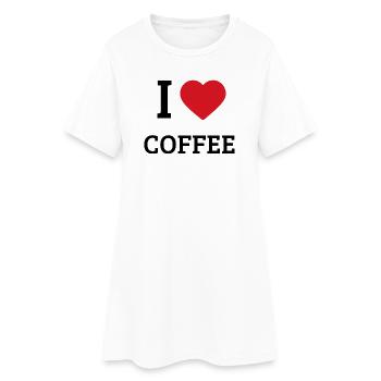 J’adore le dicton du café – T-shirt drôle de café - Robe T-shirt Femme - blanc - Devant