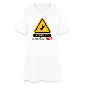 Vorsicht! Pensionärin 2026 - Frauen T-Shirt-Kleid - Weiß - Vorne
