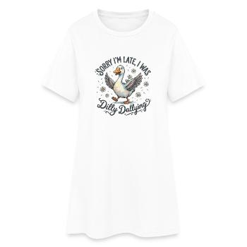Duck Dilly Drift – Rire tardif - Robe T-shirt Femme - blanc - Devant