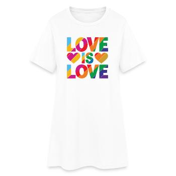 Mois de la fierté LGBTQ - L’amour, c’est l’amour - Robe T-shirt Femme - blanc - Devant
