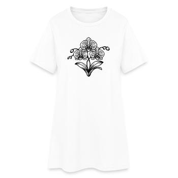 Orchidée  - Robe T-shirt Femme - blanc - Devant