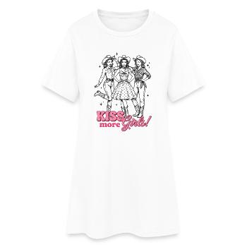 Mois de la fierté LGBTQ - Embrasser plus de filles - Robe T-shirt Femme - blanc - Devant