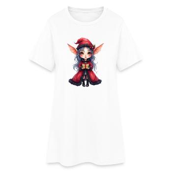 Fée de Noël du manteau rouge - Robe T-shirt Femme - blanc - Devant