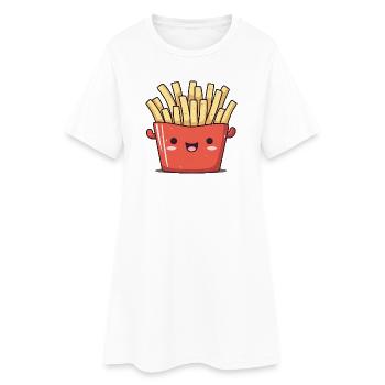 Dessin animé de Merry Fries - Robe T-shirt Femme - blanc - Devant