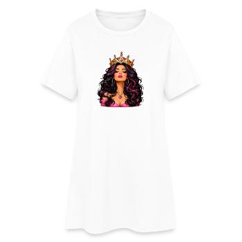 Reine avec couronne et bijoux - Robe T-shirt Femme - blanc - Devant