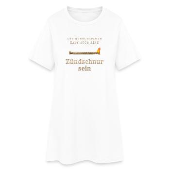 Geduldsfaden als Zündschnur - Frauen T-Shirt-Kleid - Weiß - Vorne