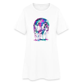 Art du casque goutte-à-goutte néon - Robe T-shirt Femme - blanc - Devant