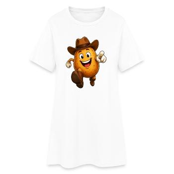 patate qui court avec un chapeau - Robe T-shirt Femme - blanc - Devant