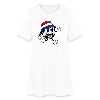 Mascotte rétro de bande dessinée pour fan de football néerlandais - Robe T-shirt Femme - blanc - Devant