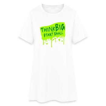 Pensez Grand, Commence, Petit, Motivation, Mentalité, Évolution. - Robe T-shirt Femme - blanc - Devant