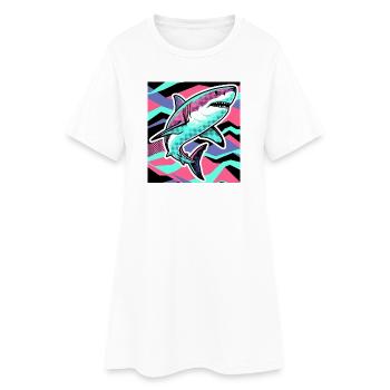 Requin - Robe T-shirt Femme - blanc - Devant