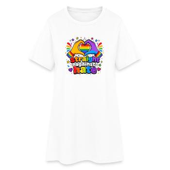 Droit contre la haine Arc en ciel Fierté Égalité - Robe T-shirt Femme - blanc - Devant