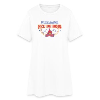 Feu de Bois: J'peux Pas - Robe T-shirt Femme - blanc - Devant