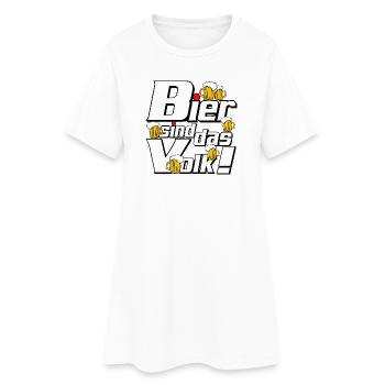 Bier ist das Volk Design - Frauen T-Shirt-Kleid - Weiß - Vorne