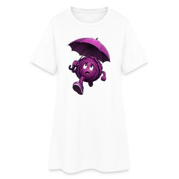 Chou rouge avec parapluie - Robe T-shirt Femme - blanc - Devant