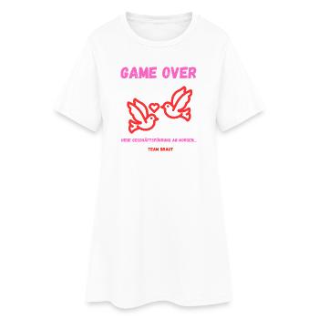 GAME OVER neue Geschäftsführung JGA Frauen  - Frauen T-Shirt-Kleid - Weiß - Vorne