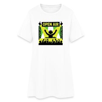Open Air Festival DJ Bühne Techno Party - Frauen T-Shirt-Kleid - Weiß - Vorne