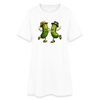 Dancing cucumbers - Women’s T-Shirt Dress - white - Front